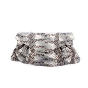 Fatto A Mano Python Pleated Clutch
